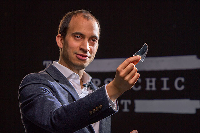 David Narayan holding glass